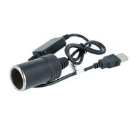 vhbw Cavo convertitore USB a accendisigari - 5V su 12V, USB-A su presa 12V, lunghezza 60 cm, potenza 8.0 W