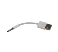 vhbw Cavo dati USB cavo di ricarica compatibile con Apple IPod Shuffle 3G, 2G lettore MP3 - bianco, 10 cm