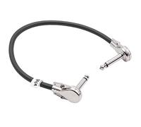 vhbw Cavo patch per chitarra da 15cm cavo jack per pedali per effetti - cavo patch jack con spina jack da 6,35 mm, angolare, piatto, nero/argento