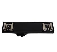 vhbw doppio adattatore per slitta flash compatibile con Canon EOS 5D Mark II fotocamera - E-TTL Dual Hot Shoe Splitter, plastica/metallo nero