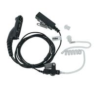 vhbw headset, auricolari compatibile con Motorola XPR 7580, XPR 7550 radio, walkie-talkie con microfono PTT - trasparente, nero