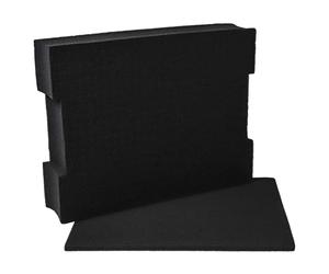vhbw Inserto in schiuma con piastra inferiore compatibile con Bosch L-BOXX 136 cassetta degli attrezzi - schiuma personalizzabile, nero