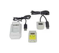 vhbw kit Play&Charge compatibile con Microsoft Xbox 360 Controller - 1x caricabatterie, 1x cavo di alimentazione, 1x batteria, nero/bianco/grigio