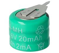 vhbw NiMH Batteria a bottone di ricambio 2 pin tipo 3/V15H 20mAh 3,6V adatta a batterie per modellismo, luci solari ecc.