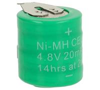 vhbw NiMH Batteria a bottone di ricambio 2 pin tipo 4/V15H 20mAh 4,8V compatibile con batterie compatibile con modellismo, luci solari ecc.
