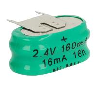 vhbw NiMH Batteria a bottone di ricambio 3 pin tipo 2/V150H 150mAh 2,4V compatibile con batterie compatibile con modellismo, luci solari ecc.
