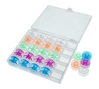 vhbw scatola compatibile con Bernette 56, 15, 12, 65, 20, 66, 25, 37, 55, 38 bobine per macchine da cucire - incl. rocchetti, colorato