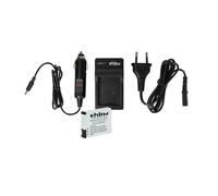 vhbw Set compatibile con GoPro Hero 2, 2 II Motorsports Edition action camera - 1x batteria, 1x base di ricarica con cavi rete e auto