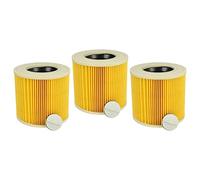 vhbw set da 3x filtro a pieghe piatte compatibile con Kärcher A 2574 PT, A 2574 Me, A 2604 aspiratore umido/secco - Cartuccia filtrante, giallo