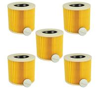 vhbw set da 5x filtro a pieghe piatte compatibile con Kärcher NT 38/1 CLassic aspiratore umido/secco - Cartuccia filtrante, giallo