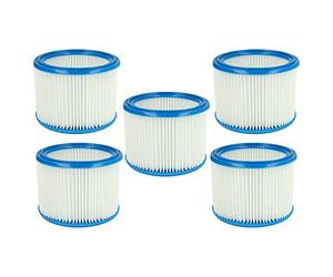 vhbw set da 5x filtro a pieghe piatte sostituisce Nilfisk 302000461, 302000490 per aspiratore umido/secco - cartuccia filtrante