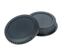 vhbw set di copriobiettivi compatibile con Canon EOS 5D, 450D, 50D, 500D, 40D, 550D fotocamera - Tappo posteriore e per corpo macchina nero