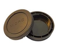 vhbw set di copriobiettivi compatibile con Olympus Pen E-PL2, E-P1, E-P2, E-P3, E-PL1 fotocamera - Tappo posteriore e per corpo macchina nero