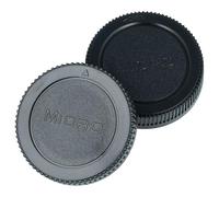 vhbw set di copriobiettivi compatibile con Olympus Pen E-PM1, E-PL3 fotocamera - Tappo posteriore e per corpo macchina nero