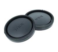 vhbw set di copriobiettivi compatibile con Sony Alpha 5000, 3000, 7S, 7, 6000, 7R fotocamera - Tappo posteriore e per corpo macchina nero