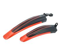 vhbw Set parafango Anteriore e Posteriore Compatibile con Mountain Bike con Ruote da 24/26 - Nero/Rosso