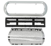 vhbw Set pezzi di ricambio lamine compatibile con Braun Pocket P-70, P-40, P-50, P-60 rasoio elettrico, lamina + blocco lame, colore nero/argento