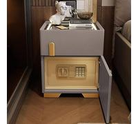 vhdurike Comodino Intelligente per Camera da Letto, Comodino con Stazione di Ricarica USB/Wireless, Comodino con luci LED Regolabili e cassaforte, per Camera da Letto/Soggiorno,C