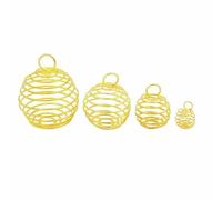 VHEOKG 10-40 pezzi di gabbie per perline a spirale, pendenti con porta pietre, ciondoli per collane, pendenti per la creazione di gioielli, accessori, colore oro, 10 pezzi, 25x30 mm