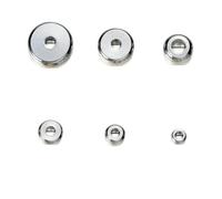 VHEOKG 20 pezzi/lotto 3-10 mm perline distanziatrici in acciaio inossidabile, perline piatte rotonde sciolte con foro grande per accessori per la creazione di gioielli fai da te - Acciaio - 4,0 mm