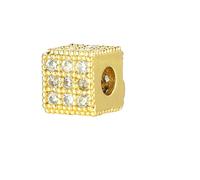 VHEOKG 3 pezzi/lotto 6 mm quadrato rame bianco zircone perline distanziatrici ciondoli all'ingrosso nero fai da te gioielli perline creazione braccialetti donne risultati-VB466-1x3