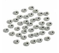 VHEOKG 30-200 pezzi di perline distanziatrici a forma di tubo sfuso placcate in argento per la creazione di gioielli, ciondoli a tubo, accessori per collane e bracciali fai da te - 06-50 pezzi