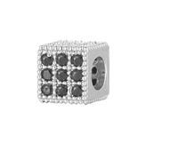 VHEOKG pezzi/lotto 6 mm quadrato rame bianco zircone perline distanziatrici ciondoli all'ingrosso nero fai da te gioielli perline creazione braccialetti donne risultati-VB465-2x3