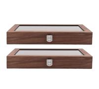 Vheolk 2X 12 Grid Walnut Portapenne Portapenne Astuccio Portapenne Regalo per Studenti Rettangolo Antipolvere Scatola Stilografica Collezione di Penne