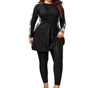 Vhersily 2 Pezzi Donne Musulmane Copertura Completa più Dimensioni Costumi da Bagno Modesto Arabo Burkini Set Beachwear Costume