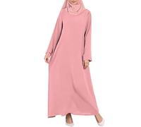 Vhersily 2025 Abiti Estivi Donna Cotone, Vestiti Primavera, Abito Musulmano Eid per Le Donne Abayas Caftano Islam Dubai Arabo Modesto Abito Lungo Traspirante, Biancheria da Notte, Romantico
