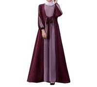 Vhersily 2025 - Abiti Musulmani Donna Set Abiti da Preghiera per Donne Musulmane Comodo Abito con Bottoni per I Reali Islamici