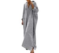 Vhersily 2025 Abito Lungo da Donna Stile Caftano, Bohémien, Copricostume da Spiaggia, Taglia Unica, Maniche Lunghe, per Viaggi E Passeggiate, Comodi e Versatili per Look, Facile da Pulire