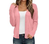 Vhersily 2025 Cardigan Da Donna Con Bottoni, Bolero Copri Spalle Manica 3/4 Maglione Corto Lavorato A Maglia Con Quattro Vintage Vestito Coprire, Sottile e Traspirante, Clubwear, per Autunno Invernale