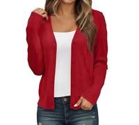 Vhersily 2025 Cardigan Da Donna Con Bottoni, Bolero Copri Spalle Manica 3/4 Maglione Corto Lavorato A Maglia Con Quattro Vintage Vestito Coprire, Sottile e Traspirante, Clubwear, per Autunno Invernale