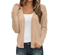 Vhersily 2025 Cardigan Da Donna Con Bottoni, Bolero Copri Spalle Manica 3/4 Maglione Corto Lavorato A Maglia Con Quattro Vintage Vestito Coprire, Sottile e Traspirante, Clubwear, per Autunno Invernale