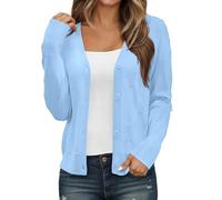 Vhersily 2025 Cardigan Da Donna Con Bottoni, Bolero Copri Spalle Manica 3/4 Maglione Corto Lavorato A Maglia Con Quattro Vintage Vestito Coprire, Sottile e Traspirante, Clubwear, per Autunno Invernale
