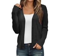 Vhersily 2025 Cardigan Da Donna Con Bottoni, Bolero Copri Spalle Manica 3/4 Maglione Corto Lavorato A Maglia Con Quattro Vintage Vestito Coprire, Sottile e Traspirante, Clubwear, per Autunno Invernale