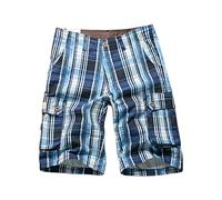 Vhersily 2025 Deal - Pantaloncini A Quadretti da Uomo, Estivi, Bermuda A Quadri, in Cotone E Lino, con Tasche, Elasticizzati, Leggeri, Comoda, per Il Tempo Libero, da Lavoro, Jogging Notturno