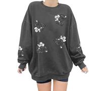 Vhersily 2025 Felpa da Donna con Stampa A Fantasma, in Tinta Unita, A Maniche Lunghe, Girocollo, Baggy Sweater Tops Going out Clothes, Sottile, Streetwear, Basic Outerwear, per Autunno e Inverno,