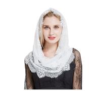 Vhersily 2025 offerte - Velo di Pizzo Velo da Sposa Chiesa Cattolica Infinito Mantilla Sciarpa Copricapo per Matrimonio Messa in Latino Nero Avorio