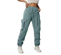 Vhersily 2025 Pantaloni Cargo Donna da Trekking Leggeri con Tasche Escursionismo Impermeabili Cintura Outdoor Sportivi Jogging, per Autunno e Inverno, Antisporco e Idrorepellente, Workout Running