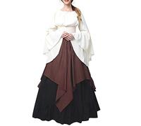 Vhersily 2025 Regali di Carnevale - Abito Medievale Donna Popolana Halloween Carnevale Cosplay Costume Abito Lungo Stile Vittoriano Costume Adult Cocktail retrò Costume Strega Vestiti