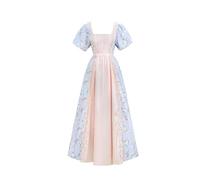 Vhersily 2025 Regency Abito Da Donna In Cotone Empire Regency Abiti Arancione 19 Secolo Costume Da Strega Vintage Per Halloween Vittoriano Gala Festival Artistico Ruffle Puff Sleeve da Principessa