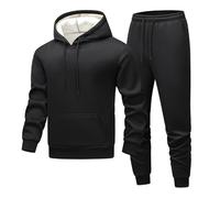 Vhersily 2025 Tuta da Uomo in Pile Set Completo in Lana di Agnello, Pantalone Spessi e Caldi Tuta con Cappuccio e Pantaloni Confortevoli Antivento Alla Moda Soft Sportiva Hip Hop Da Ciclismo da Skater