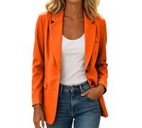 Vhersily 2026 Blazer Donna Elegante Maniche Lunghe con Colletto A Risvolto Giacca Monopetto con Un Bottone Aperta sul Davanti per Ufficio Lavoro Riunioni Cerimonie Carriera per Tempo Libero