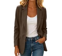 Vhersily 2026 Blazer Donna Elegante Maniche Lunghe con Colletto A Risvolto Giacca Monopetto con Un Bottone Aperta sul Davanti per Ufficio Lavoro Riunioni Cerimonie Carriera per Tempo Libero