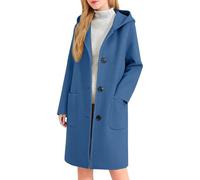 Vhersily 2026 Cappotto Di Lana Da Donna Lungo Trench Con Cappuccio Lunghezza Al Ginocchio A Maniche Lunghe Business Classica Streetwear Autunno Inverno Antivento Morbido Comodi Per Cena, Matrimonio