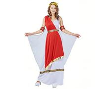 Vhersily 2026 Costume Da Dea Greca Da Donna Abito Greco Bianco Antico Romana Abbigliamento Carnevale Festa A Tema Vestito Giochi Di Ruolo Travestimento Rave Outfit Partito Clubwear Vintage Leggera