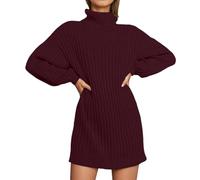 Vhersily 2026 Donna Autunno e Inverno Collo di Media Lunghezza di Abito Maglione Casual Home Maglione Maniche Lunghe Maxi Abiti Da Sera Elegante per Party Matrimonio Vestito Capodanno Caldo Eleganti