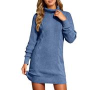 Vhersily 2026 Donna Autunno e Inverno Collo di Media Lunghezza di Abito Maglione Casual Home Maglione Maniche Lunghe Maxi Abiti Da Sera Elegante per Party Matrimonio Vestito Capodanno Caldo Eleganti